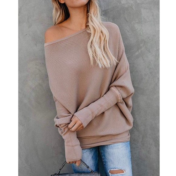 ✦NEW Off Shoulder Batwing Sleeve Sweater Top✦ - Picture 2 of 5